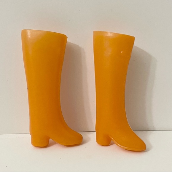 Vintage Barbie Doll Orange Boots Doll Accessory - Picture 6 of 12